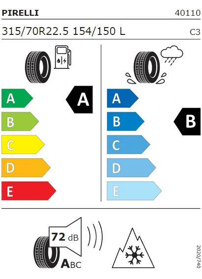 لاستیک 315/70R22.5 pirelli H02